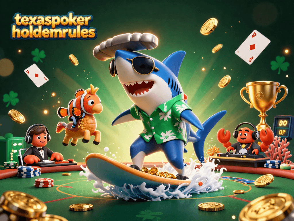 Engage in exciting poker action with texaspokerholdemrules in this vibrant 3D casino scene.