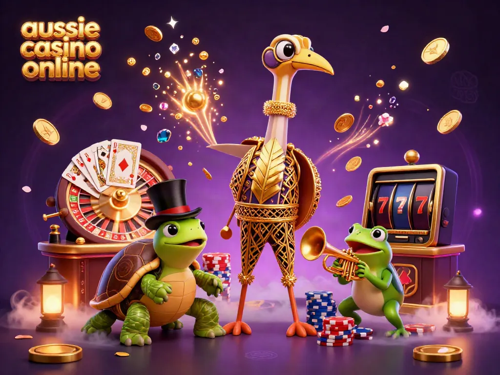 Experience the thrill of aussie casino online with animated characters and dynamic casino elements.