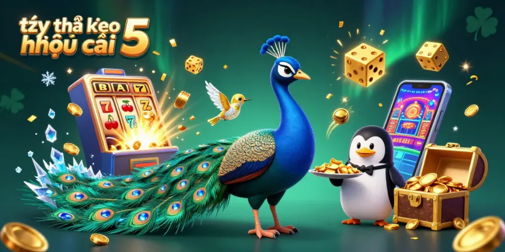 Engage in strategic betting with tỷ lệ kèo nhà cái 5 beneath an explosion of colorful casino imagery.