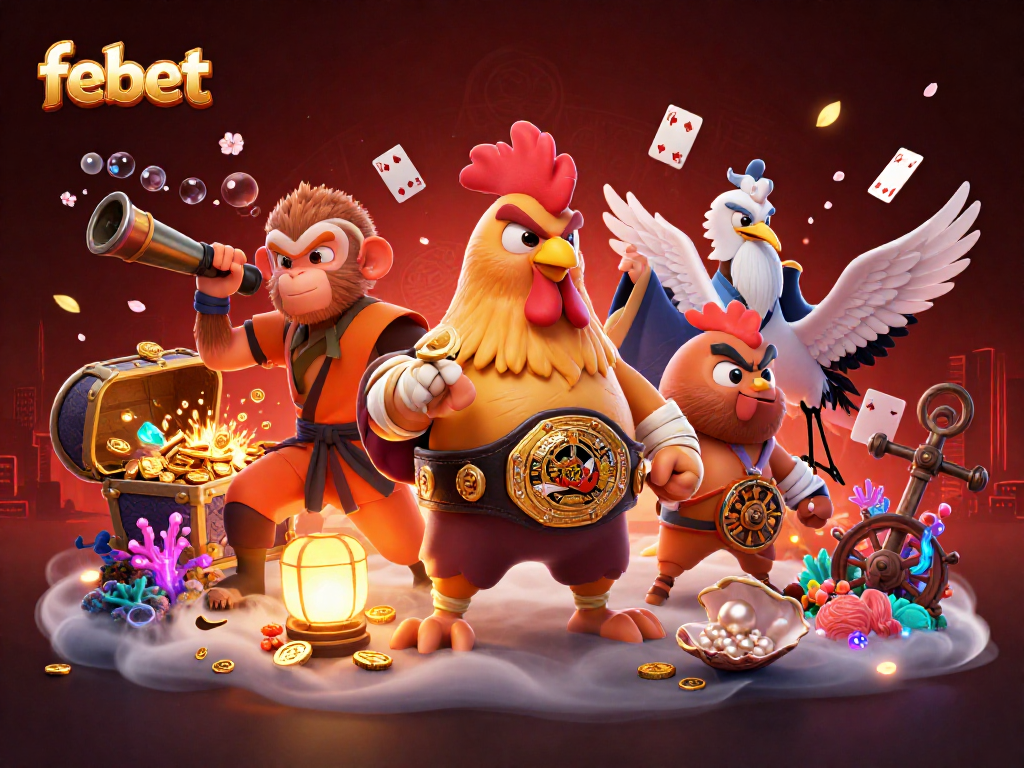 Bet on febet's spirited gaming with a Muay Thai rooster, Shaolin monkey, and crane master