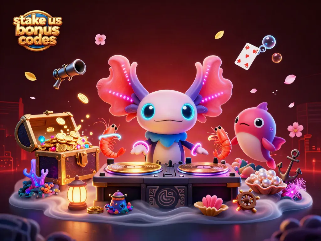 Engage with Stake US bonus codes through vibrant underwater casino-themed illustration