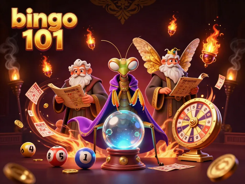 Menyajikan pengalaman bingo 101 yang mengasyikkan dengan elemen bingo, termasuk kartu dan angka terbang