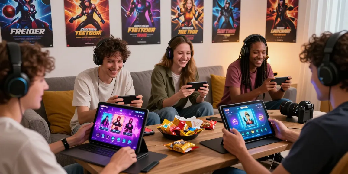 Players enjoying a free sex game in a vibrant gaming nook full of fun graphics and interactive elements.