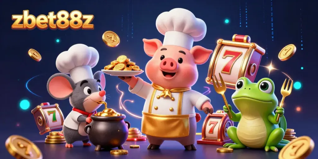 Experience winning thrills with zbet88z in this vibrant casino-themed illustration.