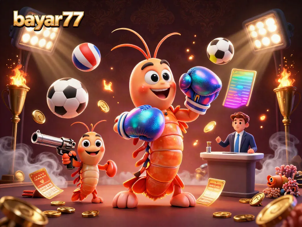 Engage in thrilling online gambling at bayar77 with vibrant characters and dynamic sports elements.