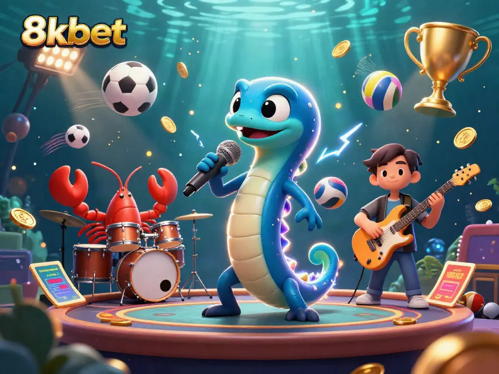 Bet big at 8xbet with dynamic underwater casino scene showcasing exciting gaming elements.