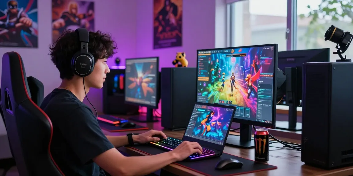 Immersive gaming workspace showcasing go8 experience with dynamic visuals and engaging atmosphere.