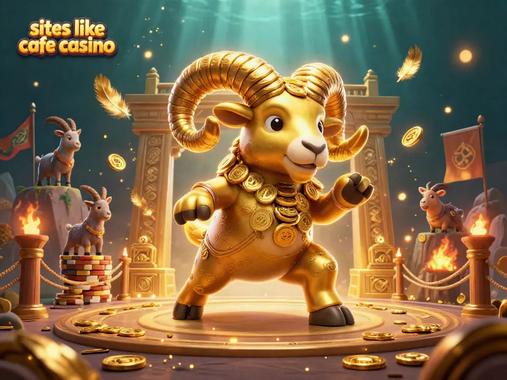 Win big at online casinos with sites like cafe casino in a vibrant 3D gambling scene