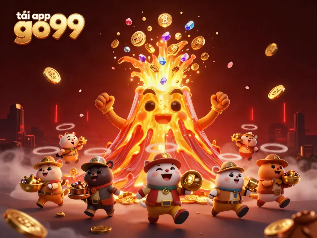 Engage in the excitement of winning at Go99 by downloading the app, featuring vibrant 3D characters and elements.