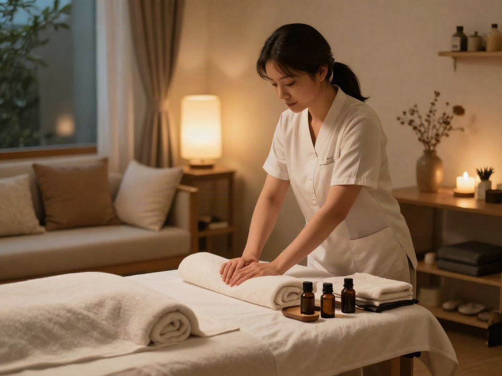양주출장마사지 session setup with soothing ambiance and relaxing atmosphere.