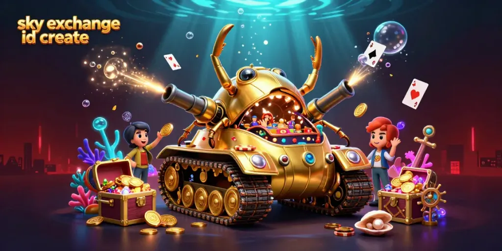 Experience the excitement of gaming with sky exchange id create in an ultra-detailed 3D casino scene featuring lively tank action.