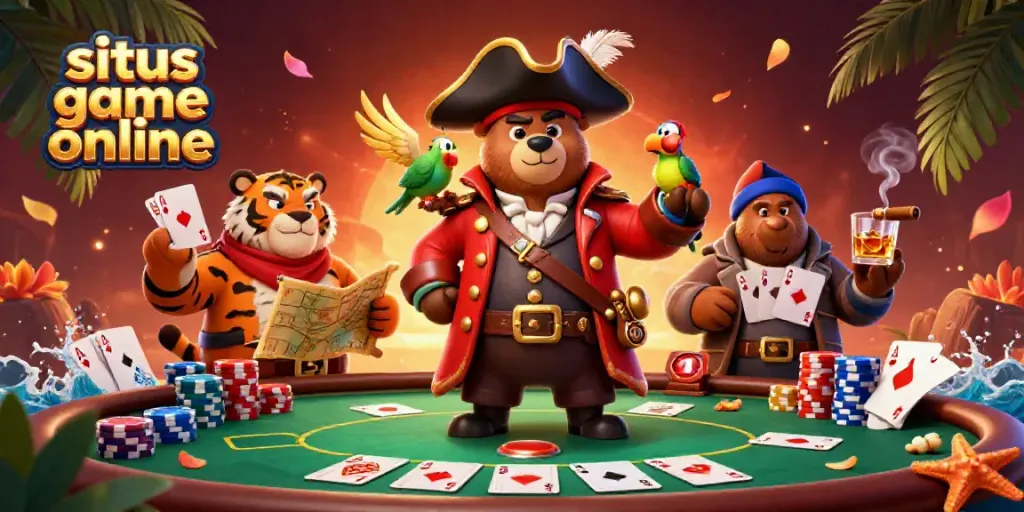 Experience engaging action at situs game online with our illustrated casino adventure featuring whimsical characters.
