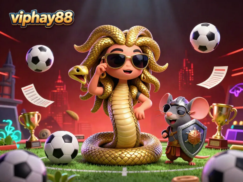Exciting sports betting scene with viphay88 showcasing engaging characters in a vibrant atmosphere.