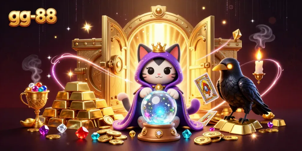 Experience thrilling gaming at gg-88 with vivid characters, treasures, and iconic casino elements