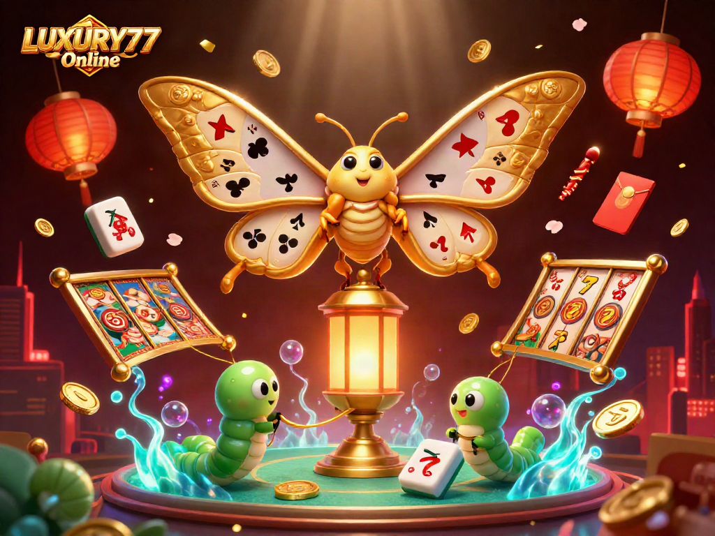 Mewujudkan pengalaman LUXURY777 Online, kombinasi menarik dari kasino dan keindahan dalam ilustrasi 3D.