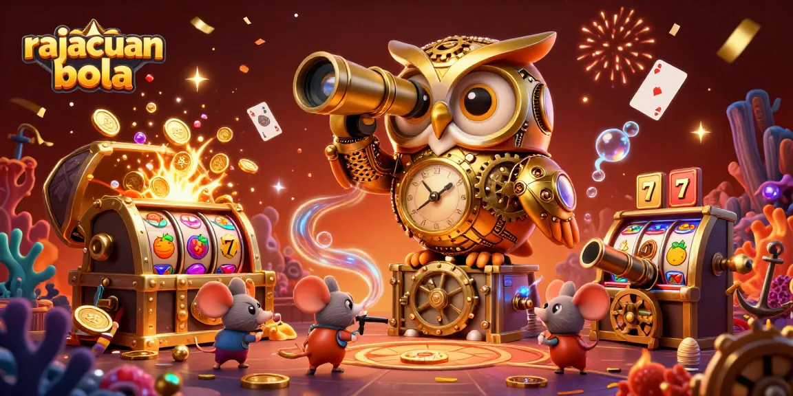 Engage with rajacuan bola illustrated in vibrant casino scene with dynamic elements and characters.