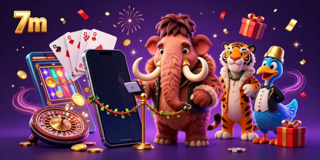 Check IDs at 7m casino with a woolly mammoth bouncer, saber-tooth VIP guest, and dodo doorman.