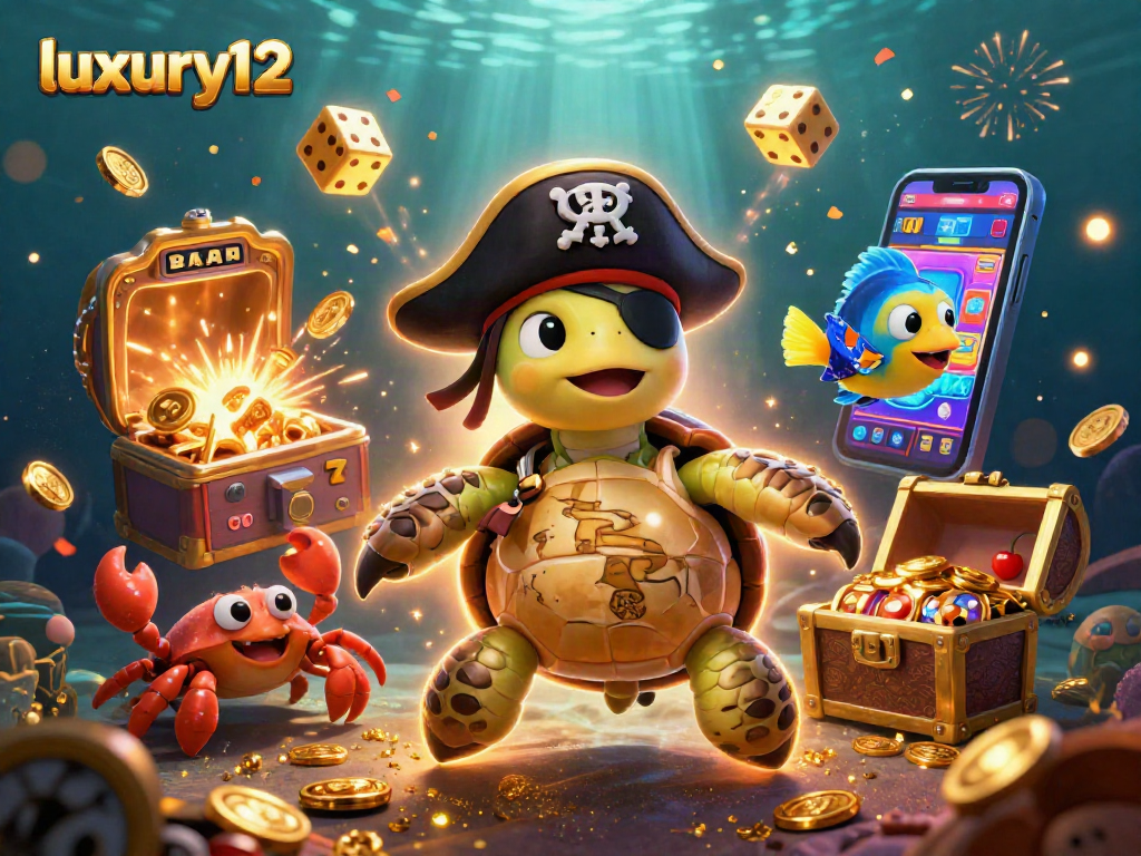 Experience thrilling wins with luxury12 in this vibrant underwater casino scene.