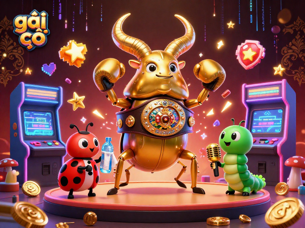 Engaging illustration with giant stag beetle championing gambling strategies for gái gọi readers