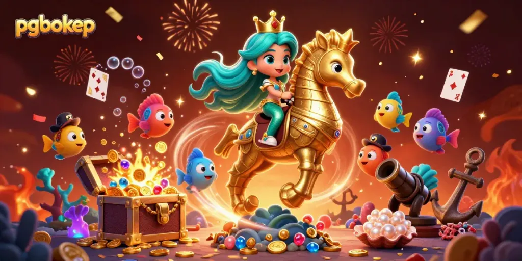 Engage with pgbokep's vibrant gaming world featuring a mermaid and a treasure-laden sea adventure.