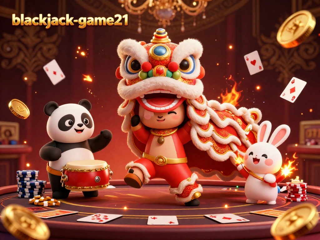 Experience thrilling gameplay at blackjack-game21 with vibrant characters in a lively casino setting.