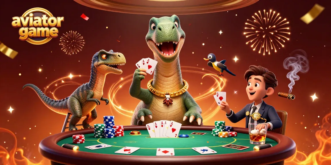 Join the excitement of aviator game in a vibrant, animated casino scene with poker activities.