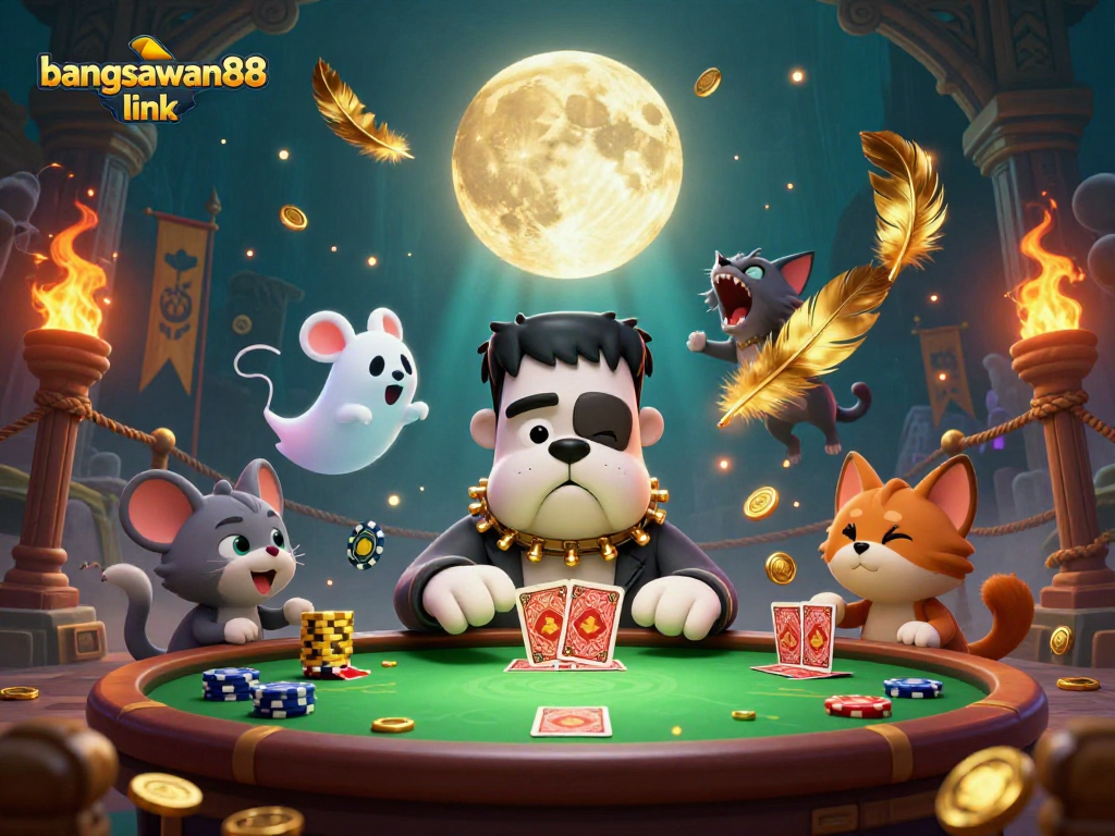 Experience the thrill with bangsawan88 link, featuring a lively gaming scene with vibrant characters and dynamic elements.