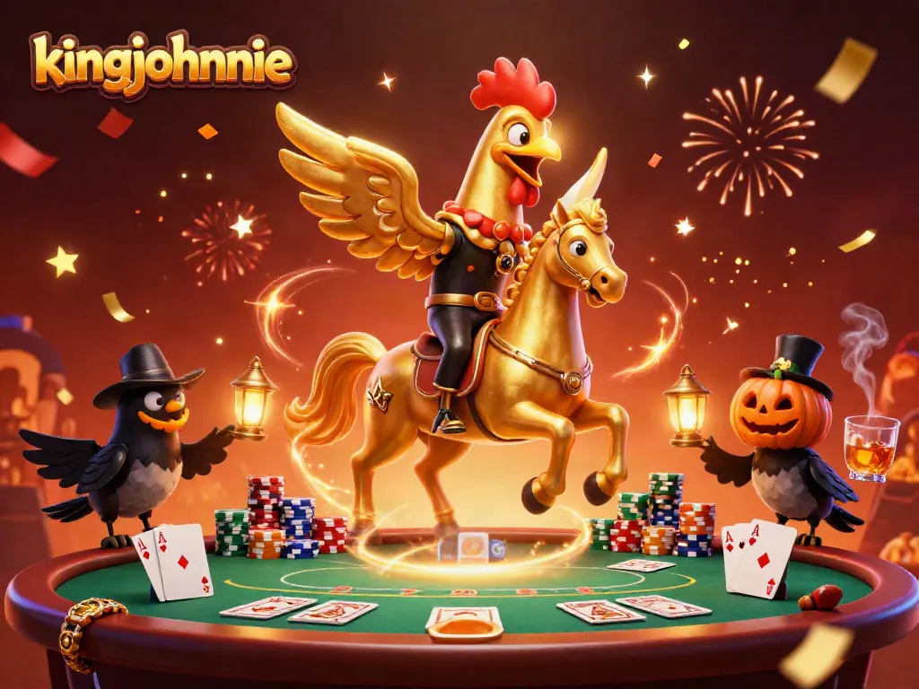 Experience the thrilling kingjohnnie online casino scene with vibrant characters and dynamic game elements.