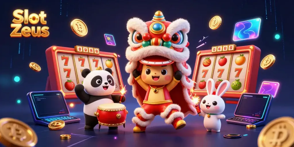Slot Zeus menyajikan kegembiraan bermain mesin slot dengan karakter pesta Tahun Baru Cina yang bersemangat dan simbol keberuntungan.