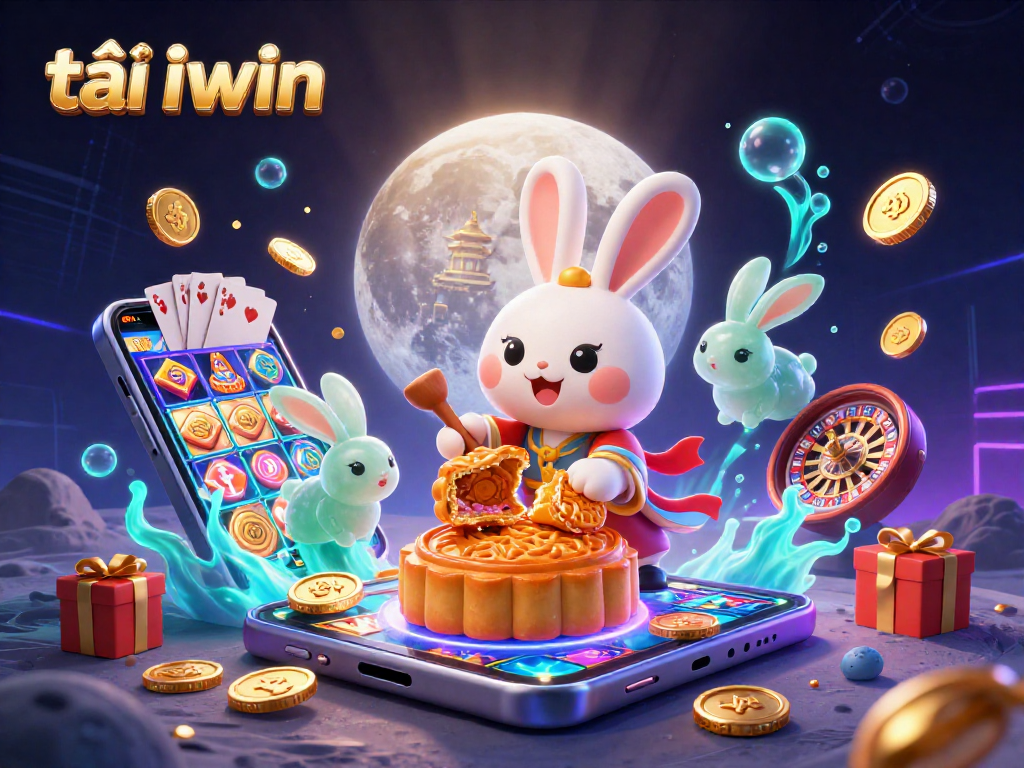 Win big with tải iwin! Join the moon rabbit and jade companion in a vibrant casino adventure.