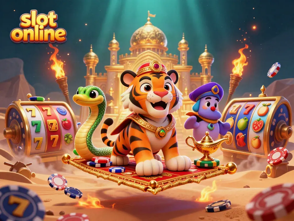 Spin to win with slot online featuring captivating casino elements in a magical 3D scene.