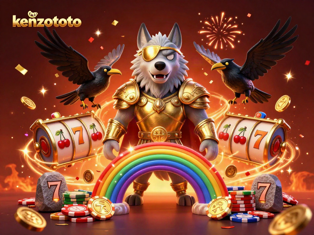 Kenzototo offers thrilling slots with Odin and his ravens amid a vibrant casino scene