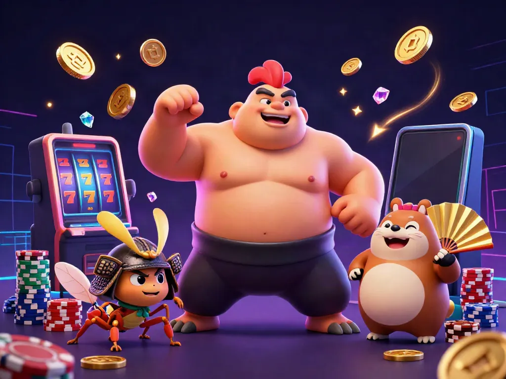 Permainan slot game yang menarik dengan simbol keberuntungan dan karakter permainan yang unik di BMWSLOT88.